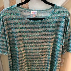 LuLaRoe Irma Top. BNWT. Geometric and stripes!